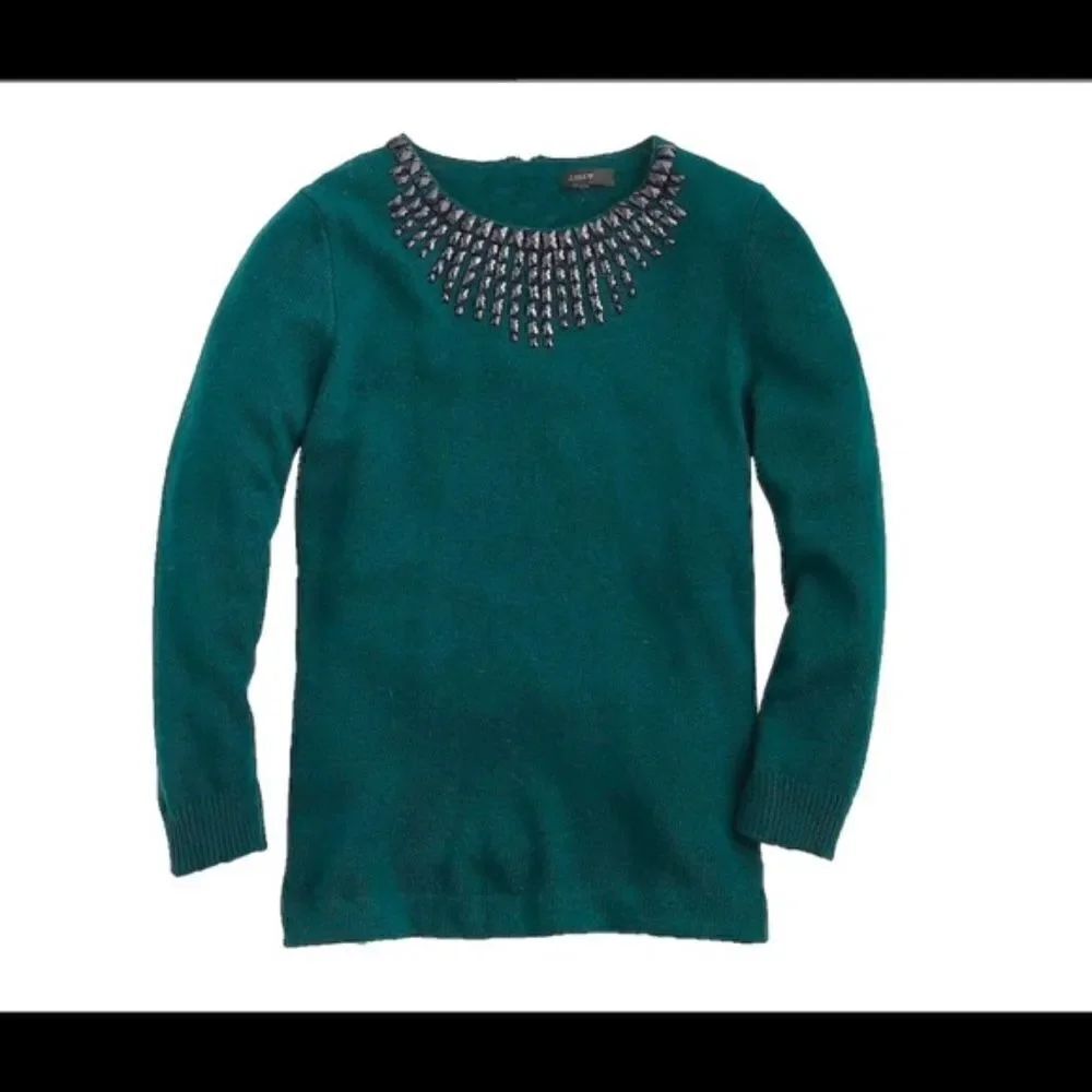 ✨ J Crew Jewel Embellished Wool Blend Sweater